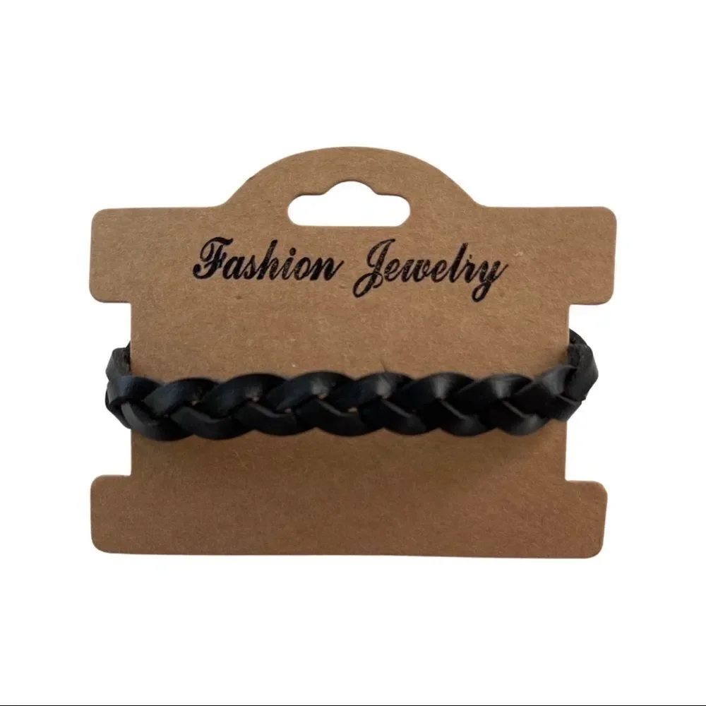 Leather Twist Braided Adjustable Leather Bracelet • NWT